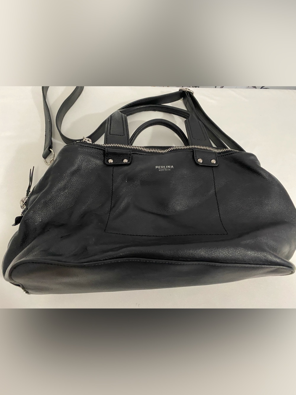 Women’s Medium Black Leather Perlina Purse